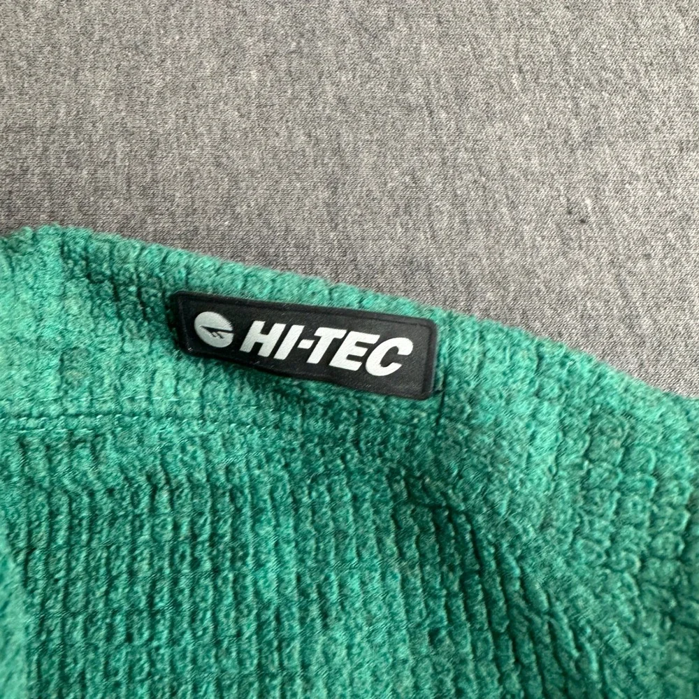 Hi-Tec Mens Green Waffle Grid Fleece Snap Neck Pullover Sweater Size M